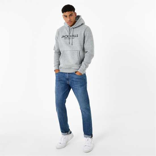 Jack Wills Batsford Logo Hoodie Mens Dark Pine Мъжки суитчъри и блузи с качулки