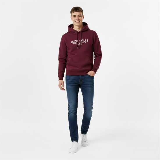 Jack Wills Batsford Logo Hoodie Mens Cream Мъжки суитчъри и блузи с качулки