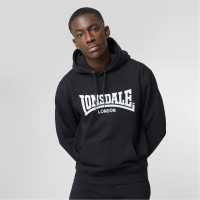 Lonsdale Essentials Logo Hoodie Black Мъжки суитчъри и блузи с качулки