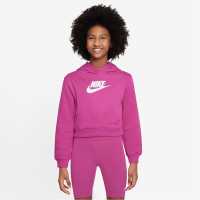 Nike Детски Момичешки Суитшърт Club Crop Hoody Junior Girls Pink Детски суитчъри и блузи с качулки