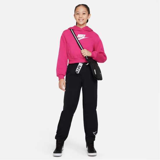 Nike Детски Момичешки Суитшърт Club Crop Hoody Junior Girls Pink Детски суитчъри и блузи с качулки