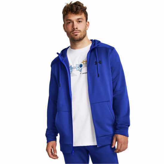 Under Armour Fleece Full Zip Hoodie Mens Синьо Мъжки суитчъри и блузи с качулки