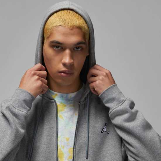 Air Jordan Essentials Men's Full-Zip Fleece Hoodie Въглероден/Бял Мъжки суитчъри и блузи с качулки