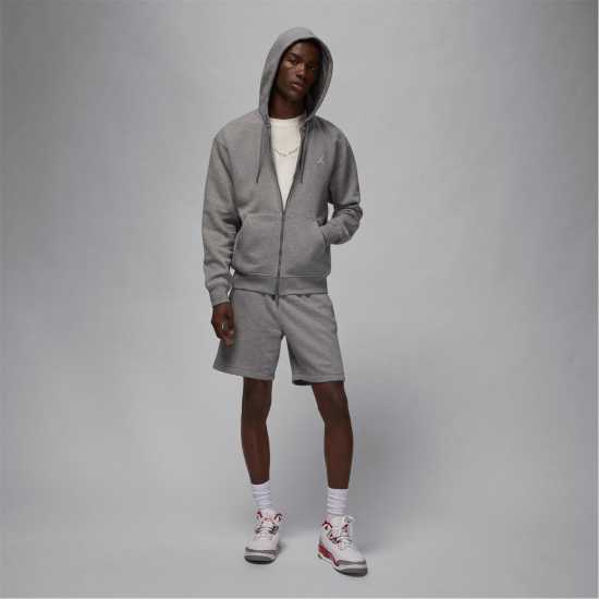 Air Jordan Essentials Men's Full-Zip Fleece Hoodie Въглероден/Бял Мъжки суитчъри и блузи с качулки