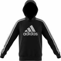 Adidas 3-Stripe Logo Hoodie Junior Boys Black/White Детски суитчъри и блузи с качулки
