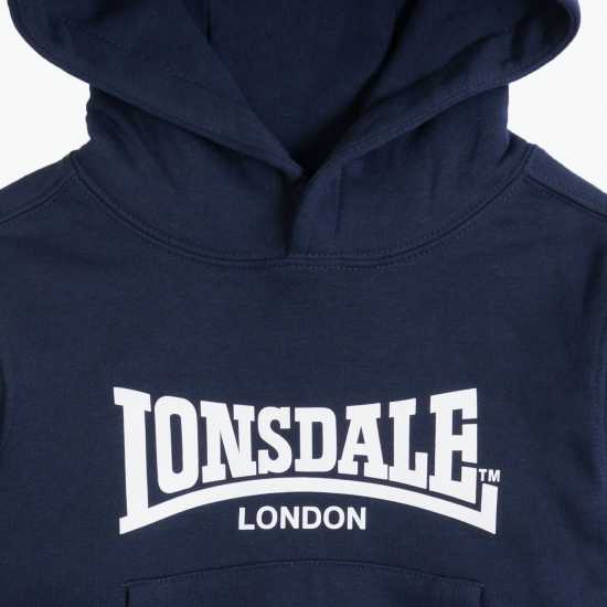 Lonsdale Essential Logo Oth Hoodie Juniors Navy - Детски суитчъри и блузи с качулки