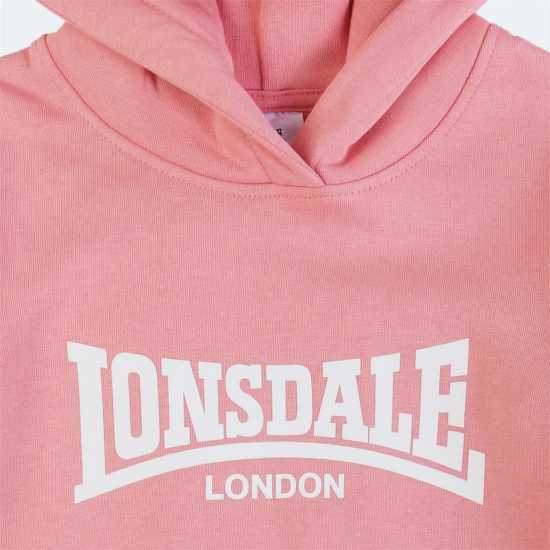 Lonsdale Logo Hoodie Pink Детски суитчъри и блузи с качулки
