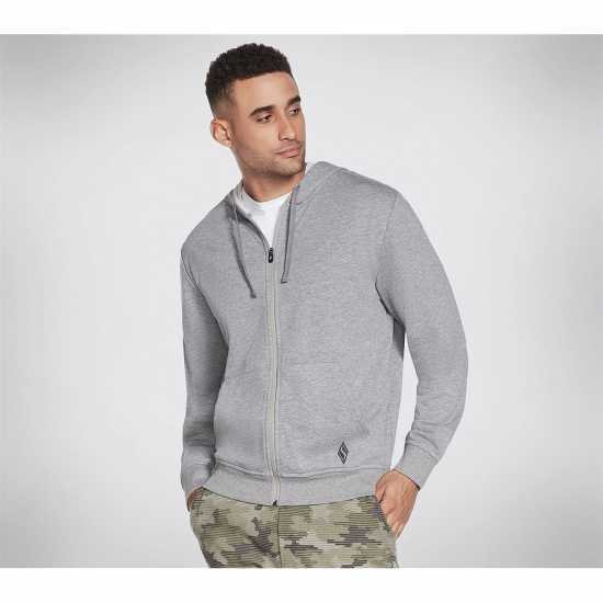Skechers Go Walk Zip Hoodie Mens Сиво Мъжки суитчъри и блузи с качулки
