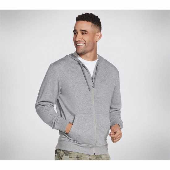Skechers Go Walk Zip Hoodie Mens Сиво Мъжки суитчъри и блузи с качулки