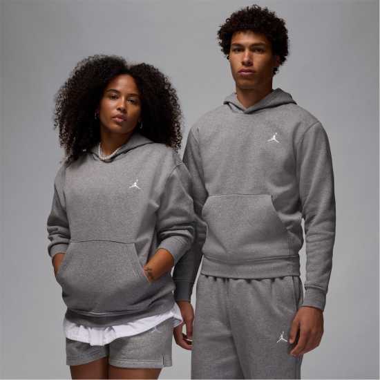 Air Jordan Essential Men's Fleece Pullover Hoodie Карбоново сиво/Бяло Мъжки суитчъри и блузи с качулки