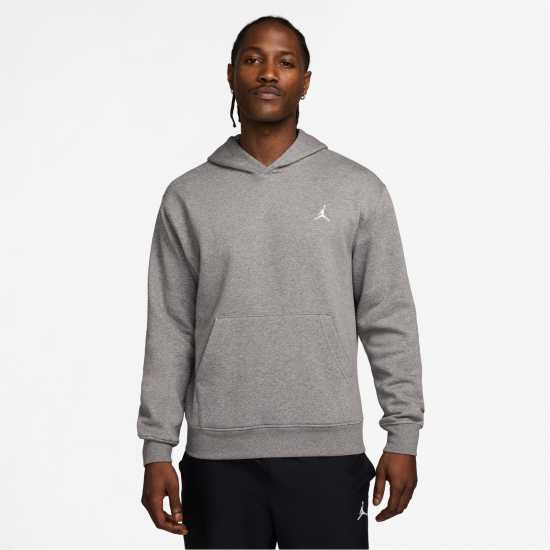 Air Jordan Essential Men's Fleece Pullover Hoodie Карбоново сиво/Бяло Мъжки суитчъри и блузи с качулки