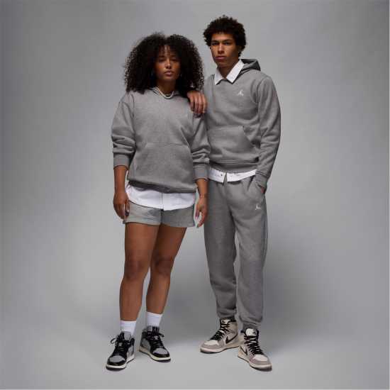 Air Jordan Essential Men's Fleece Pullover Hoodie Карбоново сиво/Бяло Мъжки суитчъри и блузи с качулки