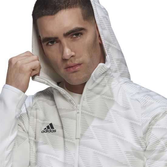 Adidas Gameday Full Zip Hoodie Mens White Мъжки суитчъри и блузи с качулки