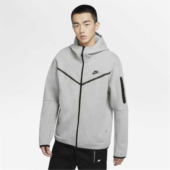 Nike Tech Fleece Hoodie Mens Сиво H / Черно Мъжки суитчъри и блузи с качулки