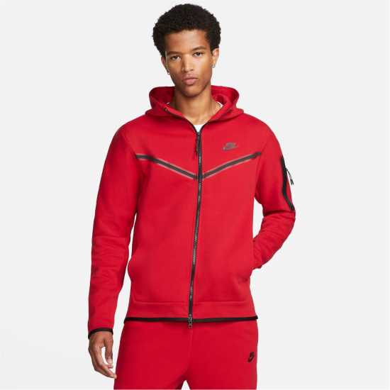Мъжки суитчъри и блузи с качулки Nike Tech Fleece Hoodie Mens GYM RED/BLACK Nike Tech Fleece Hoodie Mens GYM RED/BLACK Мъжки суитчъри и блузи с качулки
