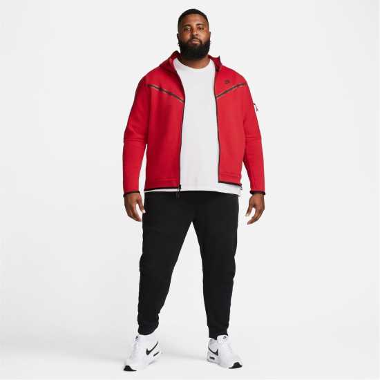 Мъжки суитчъри и блузи с качулки Nike Tech Fleece Hoodie Mens GYM RED/BLACK Nike Tech Fleece Hoodie Mens GYM RED/BLACK Мъжки суитчъри и блузи с качулки