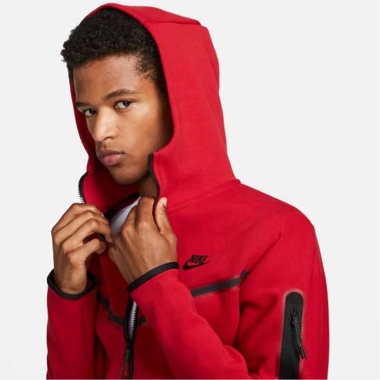 Мъжки суитчъри и блузи с качулки Nike Tech Fleece Hoodie Mens GYM RED/BLACK Nike Tech Fleece Hoodie Mens GYM RED/BLACK Мъжки суитчъри и блузи с качулки