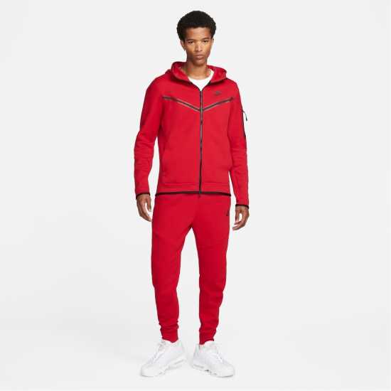 Мъжки суитчъри и блузи с качулки Nike Tech Fleece Hoodie Mens GYM RED/BLACK Nike Tech Fleece Hoodie Mens GYM RED/BLACK Мъжки суитчъри и блузи с качулки
