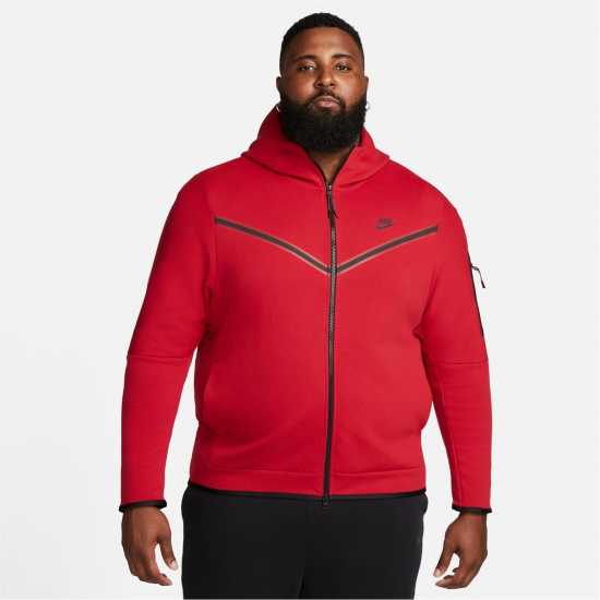 Мъжки суитчъри и блузи с качулки Nike Tech Fleece Hoodie Mens GYM RED/BLACK Nike Tech Fleece Hoodie Mens GYM RED/BLACK Мъжки суитчъри и блузи с качулки