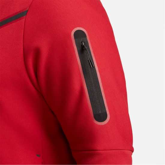 Мъжки суитчъри и блузи с качулки Nike Tech Fleece Hoodie Mens GYM RED/BLACK Nike Tech Fleece Hoodie Mens GYM RED/BLACK Мъжки суитчъри и блузи с качулки