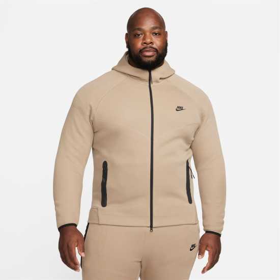 Nike Tech Fleece Hoodie Mens Khaki/Black Мъжки суитчъри и блузи с качулки