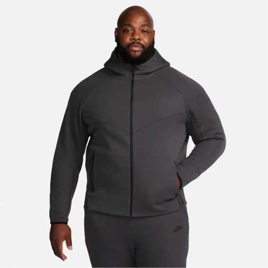Nike Tech Fleece Hoodie Mens Grey/Black Мъжки суитчъри и блузи с качулки
