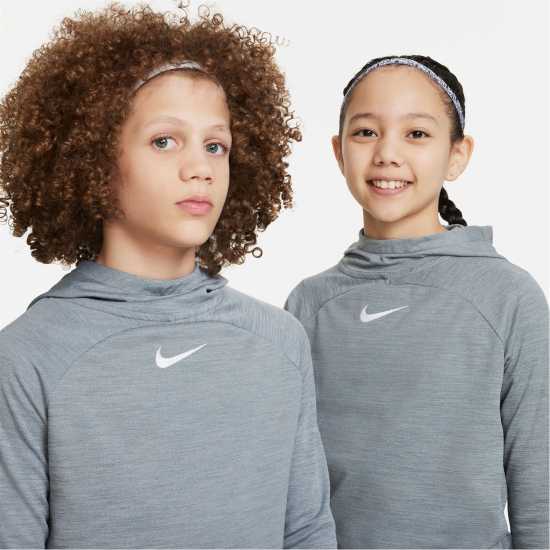 Nike Dri-FIT Academy Big Kids' Pullover Soccer Hoodie Cool Grey Детски суитчъри и блузи с качулки