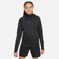 Nike Dri-FIT Academy Big Kids' Pullover Soccer Hoodie Black/Royal Детски суитчъри и блузи с качулки