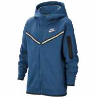 Nike Sportswear Tech Fleece Big Kids' (Boys') Full-Zip Hoodie Dk Marina Blue Детски суитчъри и блузи с качулки