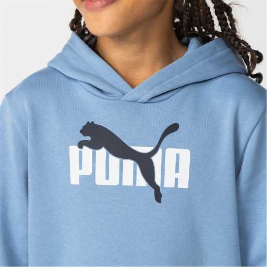 Puma Logo Hoodie Junior Boys Zen Blue Детски суитчъри и блузи с качулки