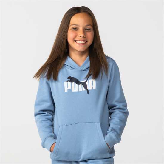 Puma Logo Hoodie Junior Boys Zen Blue Детски суитчъри и блузи с качулки