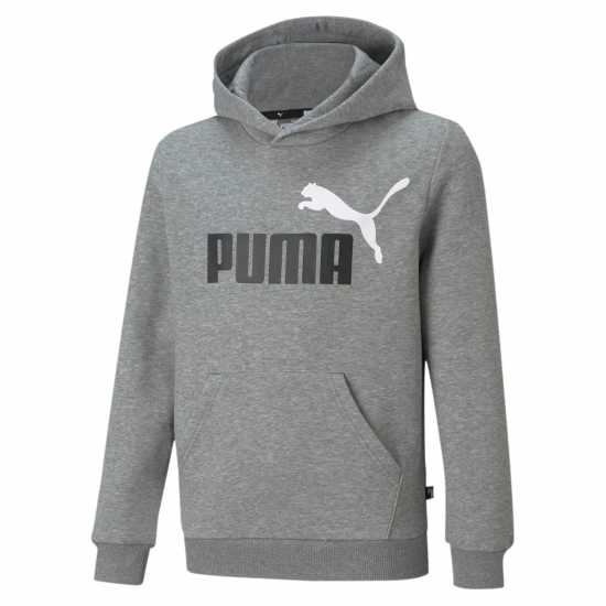 Puma Logo Hoodie Junior Boys Grey Graphic Детски суитчъри и блузи с качулки