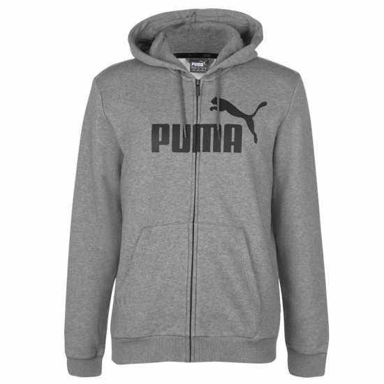 Puma No1 Zip Hoodie Mens Grey Мъжки полар