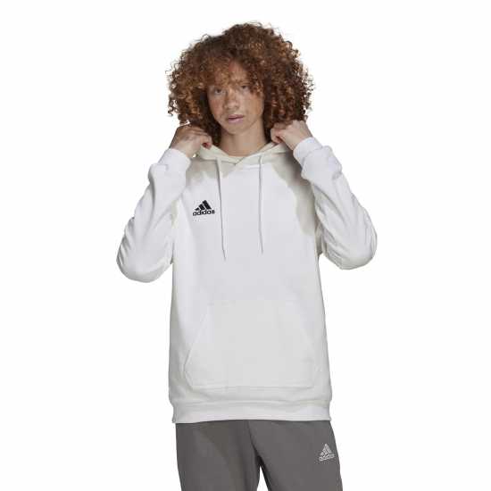 Adidas Entrada 22 Sweat Hoodie Mens White/Black Мъжки суитчъри и блузи с качулки