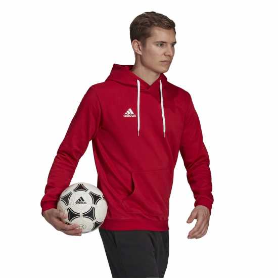 Adidas Entrada 22 Sweat Hoodie Mens Червено Мъжки суитчъри и блузи с качулки
