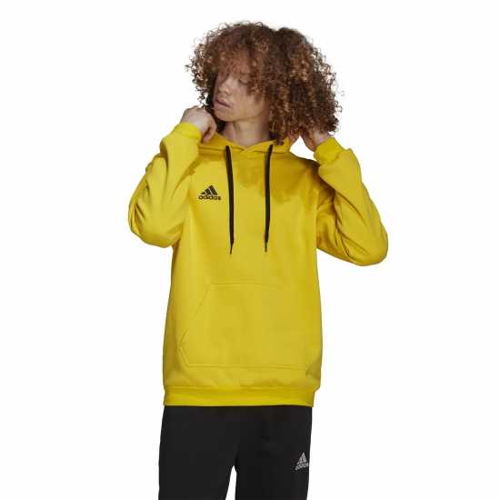 Adidas Entrada 22 Sweat Hoodie Mens Жълто/Черно Мъжки суитчъри и блузи с качулки