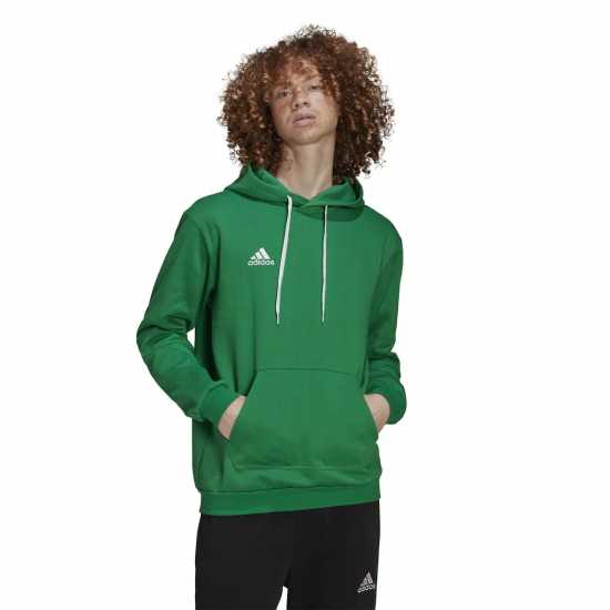 Adidas Entrada 22 Sweat Hoodie Mens Зелено/Бяло Мъжки суитчъри и блузи с качулки