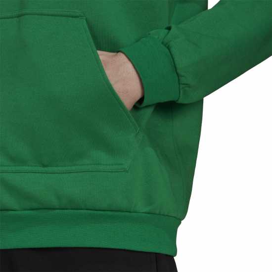 Adidas Entrada 22 Sweat Hoodie Mens Green/White Мъжки суитчъри и блузи с качулки