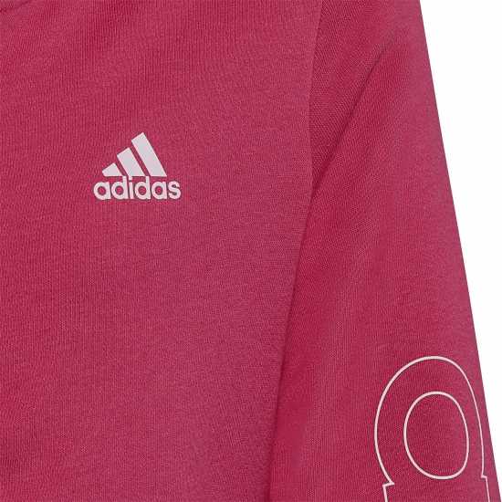 Adidas Linear Full Zip Hoodie Juniors Pink Детски суитчъри и блузи с качулки