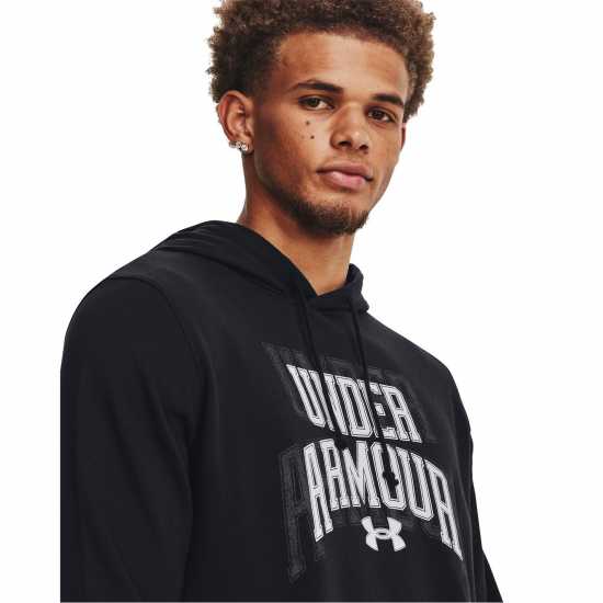 Under Armour Rival Terry Graphic Hoodie Black/White Мъжки суитчъри и блузи с качулки