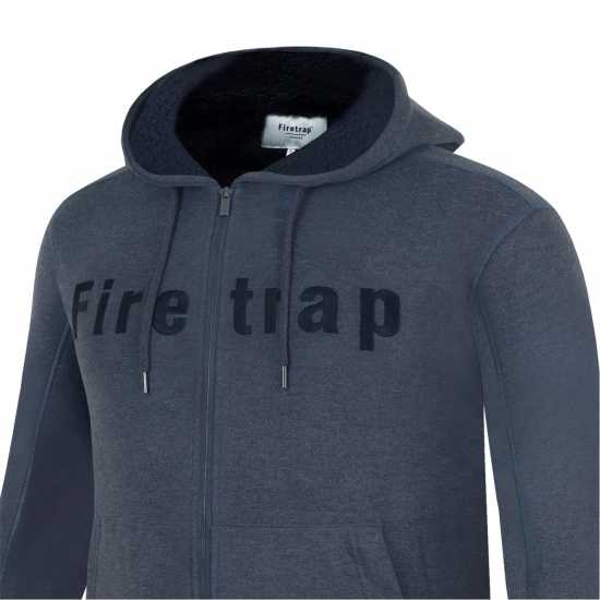 Firetrap Fleece Lined Zip Hoodie Mens