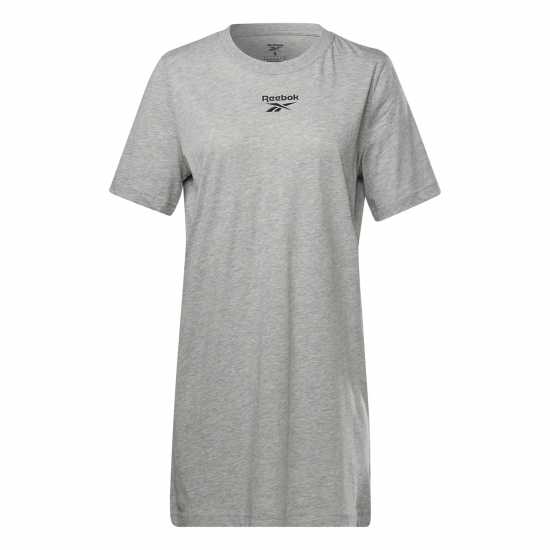 Reebok Тениска T Shirt Dress Med Grey Heathr Дамски поли и рокли