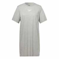 Reebok Тениска T Shirt Dress Grey Hthr/White Дамски поли и рокли
