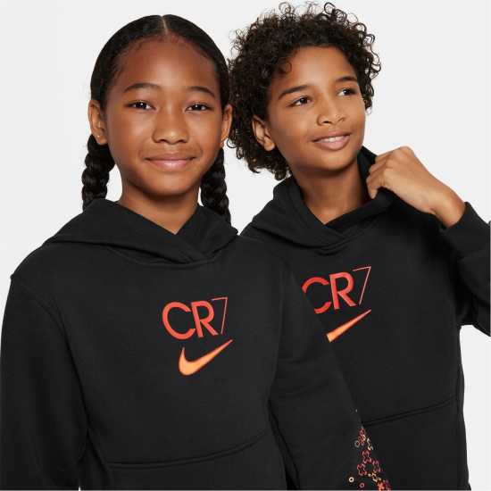 Sportswear Cr7 Club Fleece Big Kids' Soccer Hoodie Black Детски суитчъри и блузи с качулки