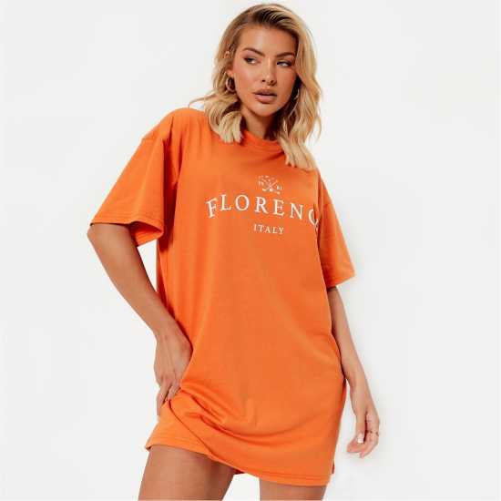 Тениска I Saw It First Florence Graphic Oversized T Shirt Dress