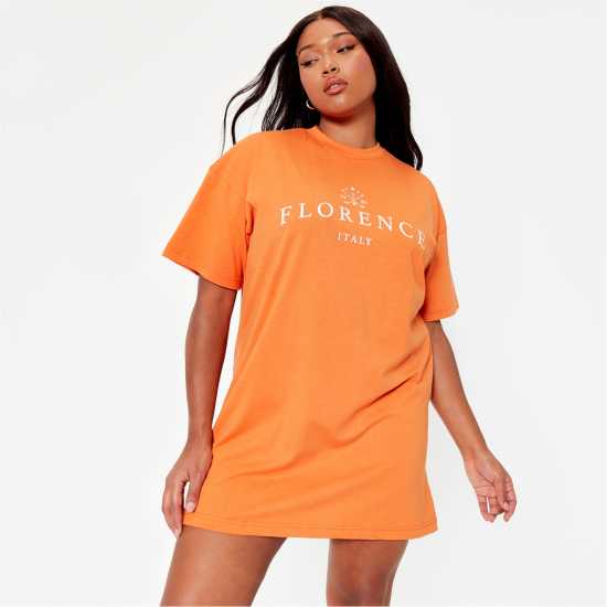 Тениска I Saw It First Florence Graphic Oversized T Shirt Dress