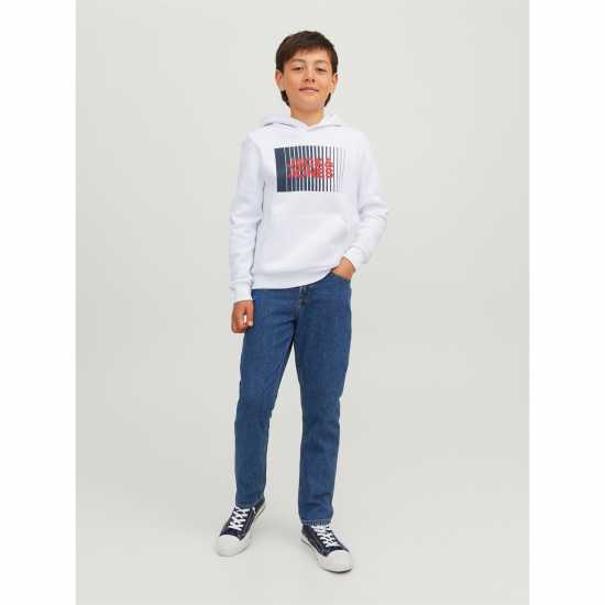 Jack And Jones Play Logo Hoodie Juniors Бяло Детски суитчъри и блузи с качулки