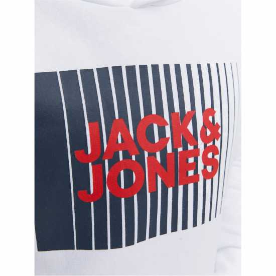 Jack And Jones Play Logo Hoodie Juniors Бяло Детски суитчъри и блузи с качулки
