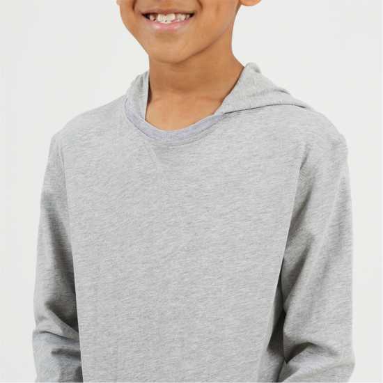 Brave Soul Boys Long Sleeve Hoodie With Set In Sleeve Light Grey 