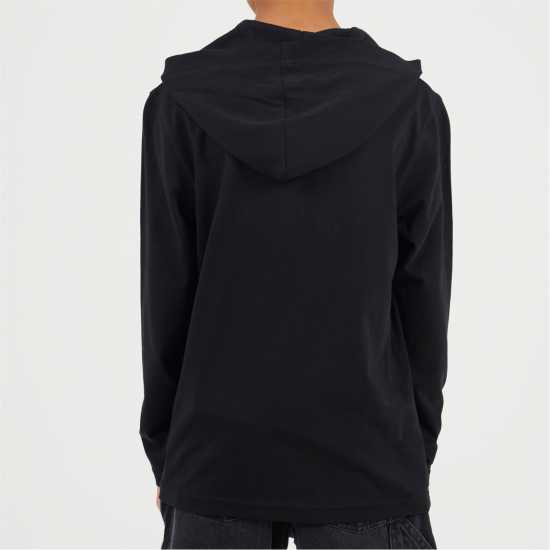 Brave Soul Boys Long Sleeve Hoodie With Set In Sleeve Jet Black 